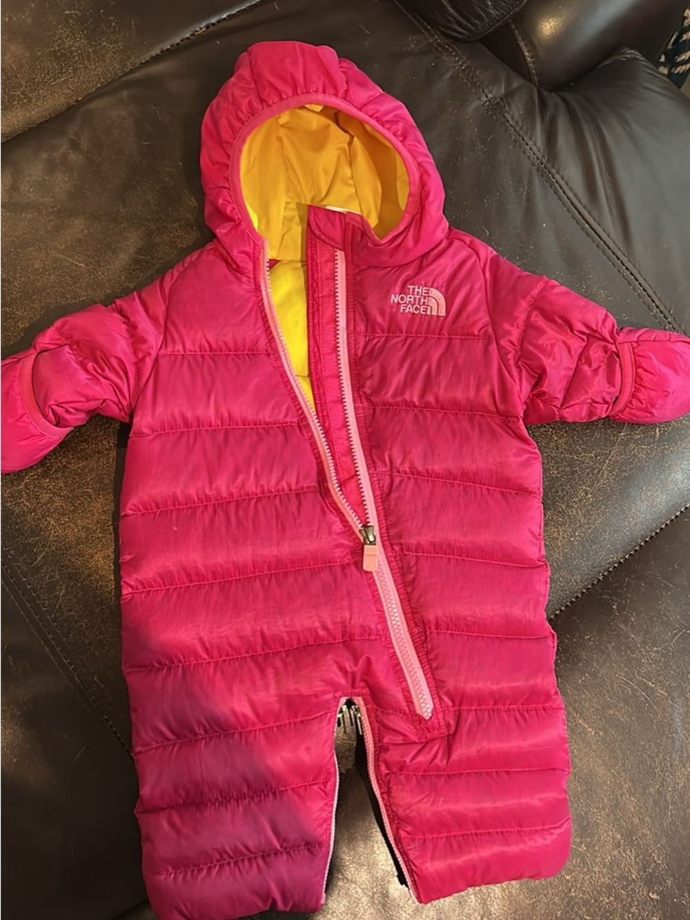 The North Face Infant Puffer Jacket - Pink & Yellow